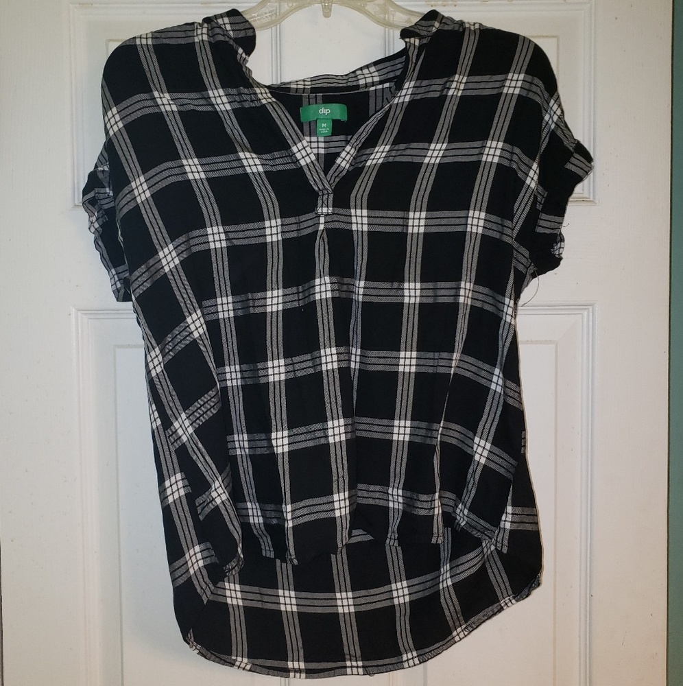 Plaid Short Sleeve Top